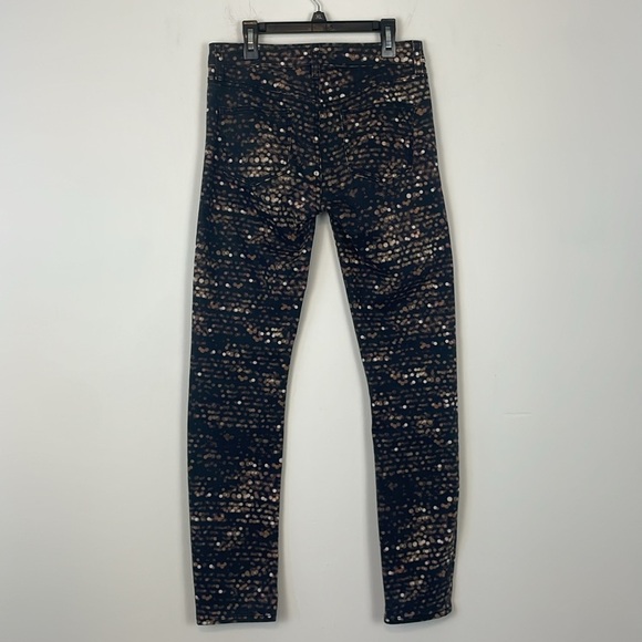 Tory Burch Black Flash Allover Print Skinny/Ankle Jeans. Size 25. - Picture 7 of 12